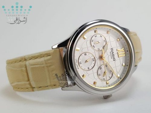 ساعت بند کرم زنانه Casio LTP-E306L-7avdf