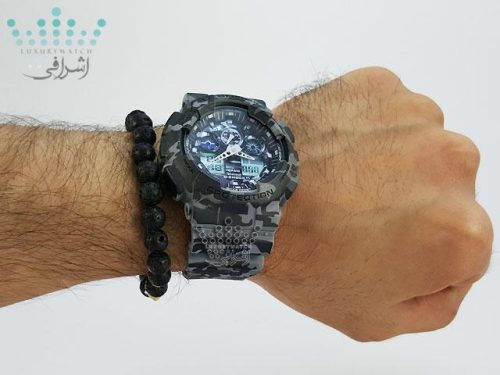 عکس روی مچی ساعت چریکی سبز لجنیG-Shock GA-100CMF