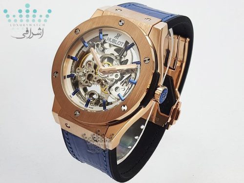 ساعت هابلوت اسکلتون آبی رنگ HUBLOT S702