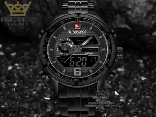 ساعت فلزی مشکی رنگ نیوی فورس Naviforce 9119M