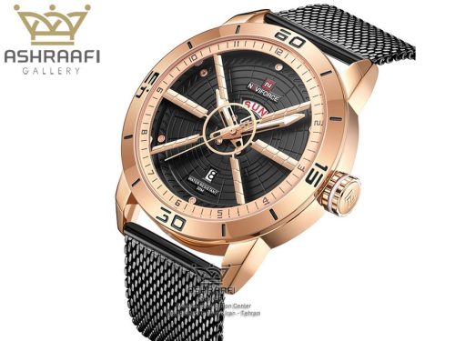 ساعت نیوی فورس بند حصیری با قیمت Naviforce NF9155M