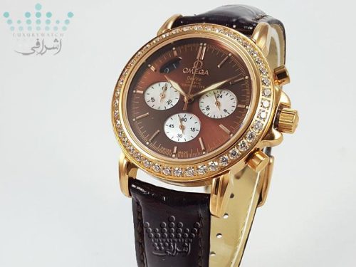 ساعت بند ورنی قهوه ای - Omega De-Ville-138