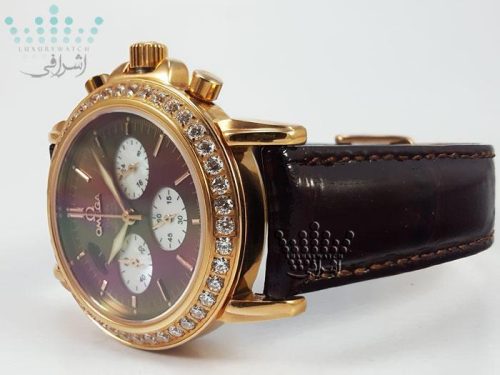 ساعت بند ورنی قهوه ای - Omega De-Ville-138-05