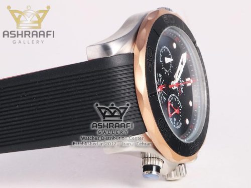 ساعت صفحه مشکی بند پلاستیکی Omega Seamaster D300M
