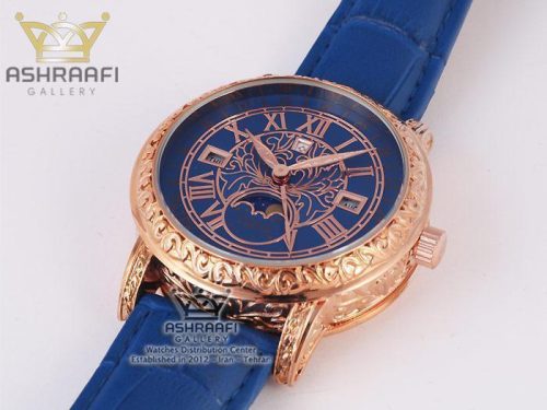 ساعت دو روی پتک فیلیپ آبی رزگلد PATEK PHILIPPE 09-B