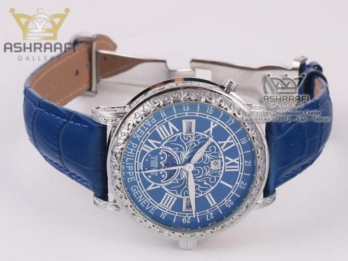 ساعت نقره ای و آبی پتک فیلیپ PATEK PHILIPPE 09-B