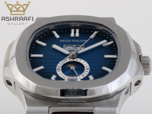 فروش ساعت صفحه سورمه ای پتک فیلیپ مربعی ناتیلوس Patek Philippe Nautilus SR
