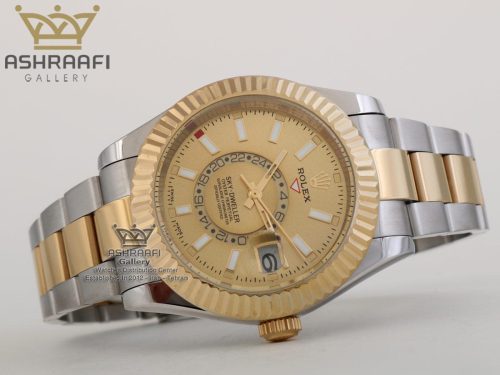 ساعت دو رنگ طلایی اسکای رولکس ROLEX Sky Dweller SGG1