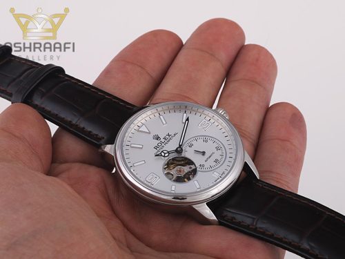 تصویر روی دست ساعت رولکس بند چرمیRolex Oyster Perpetual L1