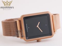 ساعت ست صفحه مشکی قاب و بند مسی Romanson 16134G